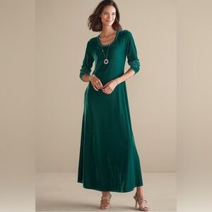 Soft Surroundings Santiago Stretch Velvet Maxi Dress